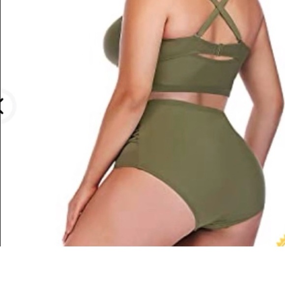 Women’s 2x Olive Green swimsuit 2 piece swimsuit - Picture 3 of 9